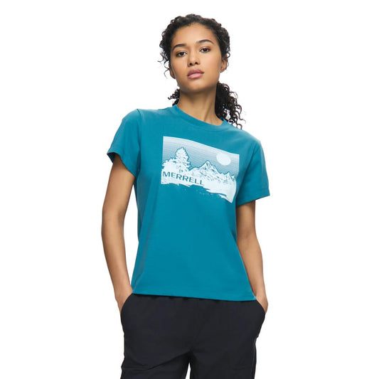 Women's Stripe Landscape Graphic Crew Tee - US 8070